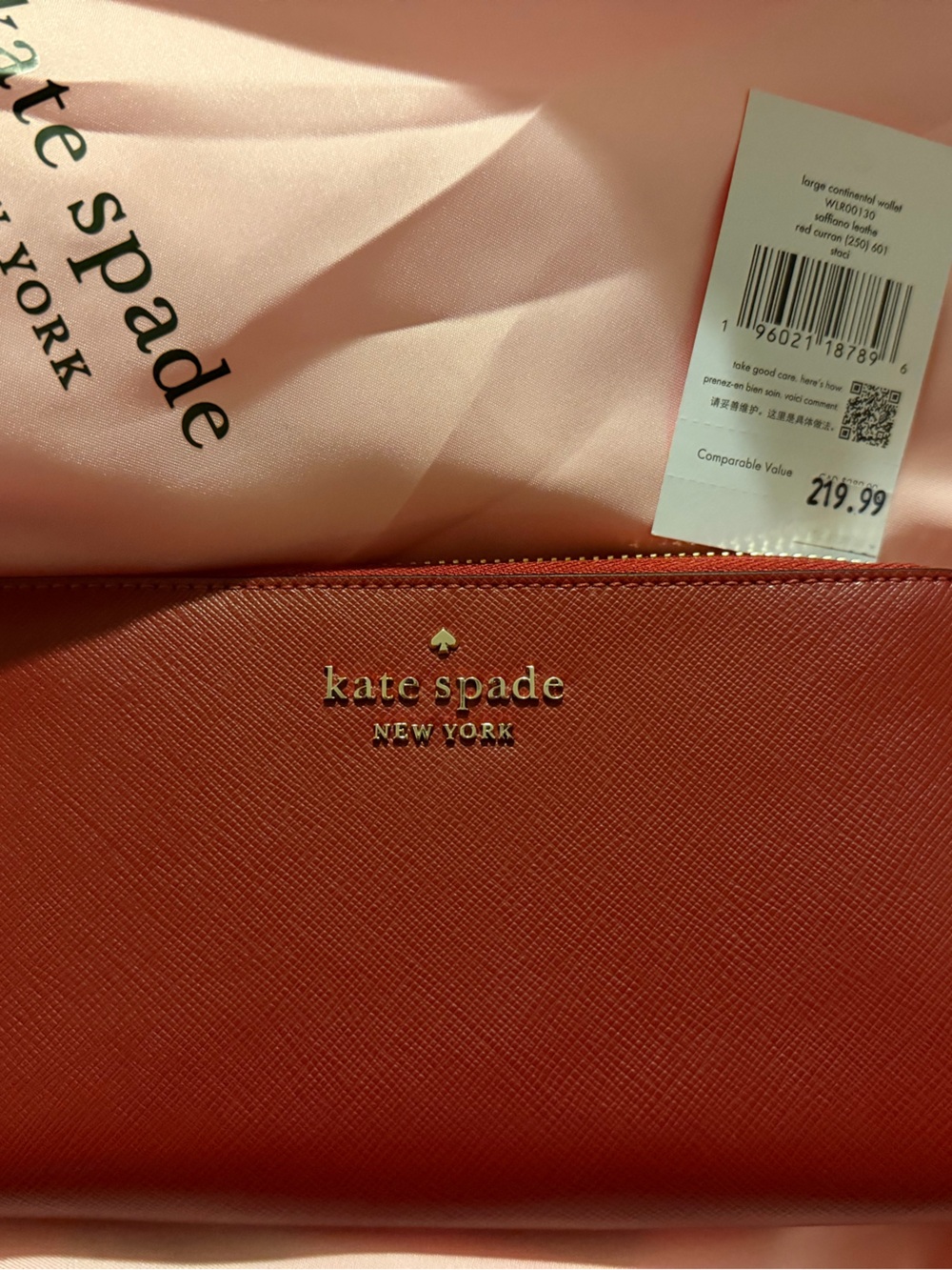 Kate Spade New York Red Zip Wallet